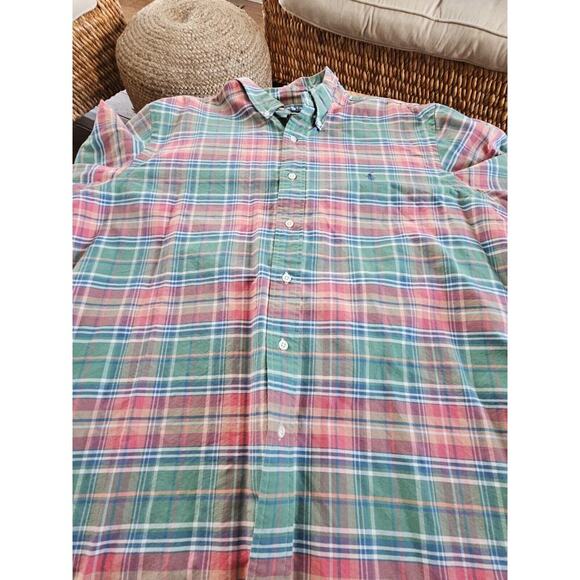 Ralph Lauren Custom Fit Plaid Button Down Shirt Men's Size XL Preppy Nautical - Picture 7 of 13